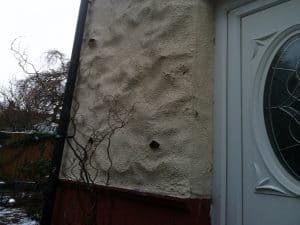 Exterior wall paint failure