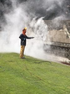 hot water power washing
