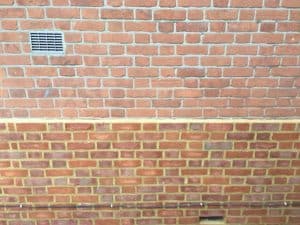 Flemish solid wall brick cladding pattern